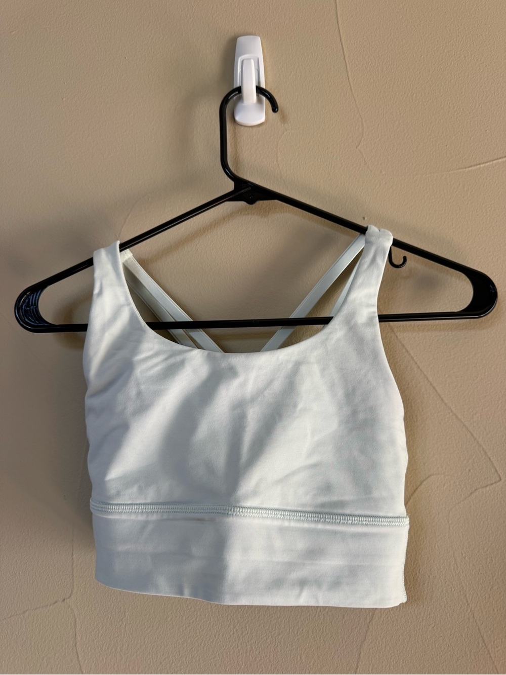 lululemon athletica White Cross-Back Crop Sports Bra